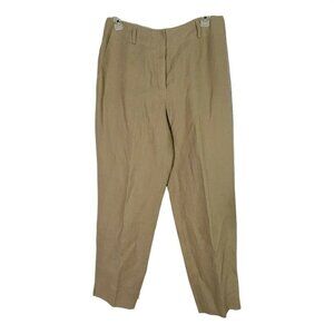 Talbots Khaki 100% Irish Linen Pants Size 8 Casual